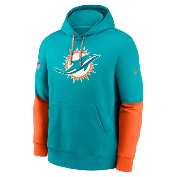 Miami Dolphins 2024 NFL Sideline Nike Club Hoodie Aqua