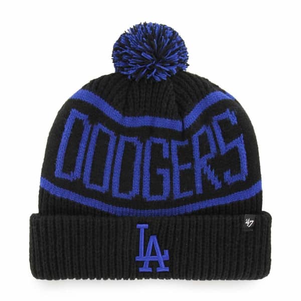 Los Angeles Dodgers Wraparound MLB Knit Hat w/ Pom Black