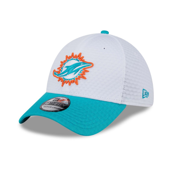 Miami Dolphins 2024 NFL Training Camp New Era 39THIRTY Flex Cap White