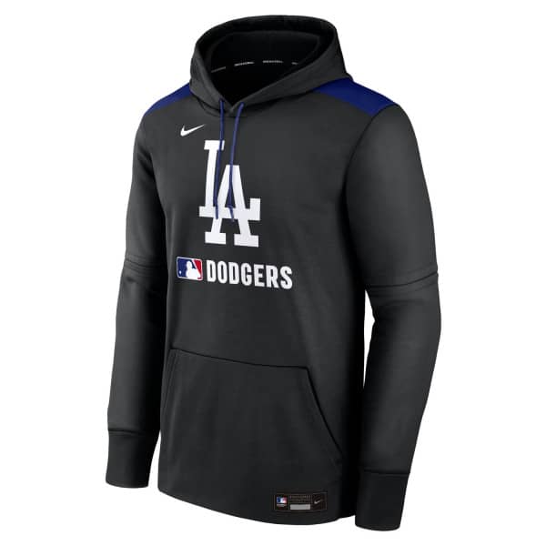 Los Angeles Dodgers 2025 MLB Authentic Performance Therma Hoodie Schwarz
