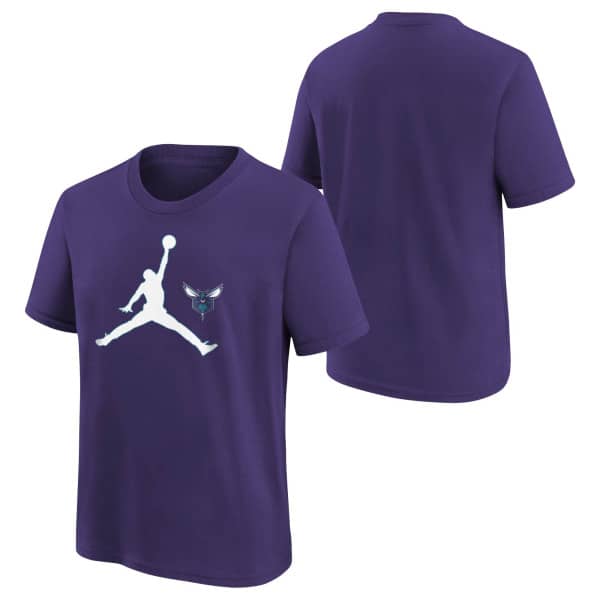 Charlotte Hornets Jordan Jumpman Logo NBA T-Shirt Purple (YOUTH)