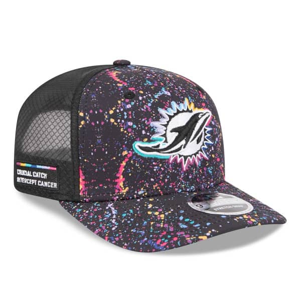 Miami Dolphins 2025 NFL Crucial Catch 9SEVENTY Stretch-Snap Trucker Cap