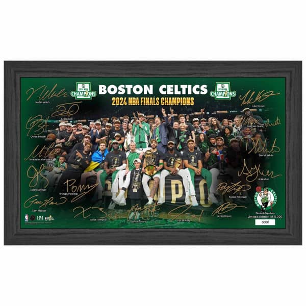 Boston Celtics 2024 NBA Champions Signature Celebration Gerahmtes Bild