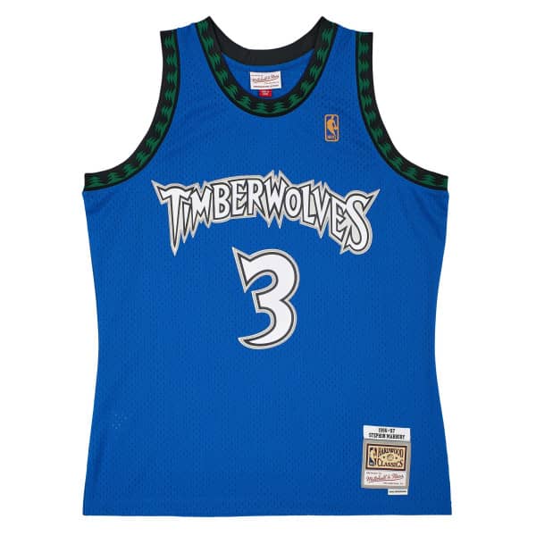 Stephon Marbury #3 Minnesota Timberwolves 1996-97 Mitchell & Ness Swingman NBA Jersey Blue