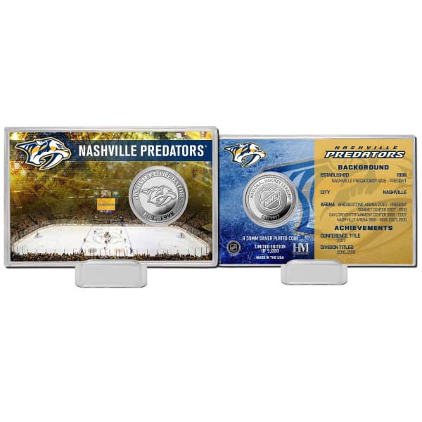 Nashville Predators Team History NHL Silver Coin Card