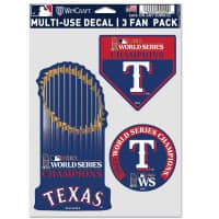 Texas Rangers 2023 World Series Champions MLB Decals Set (3 Pcs.)