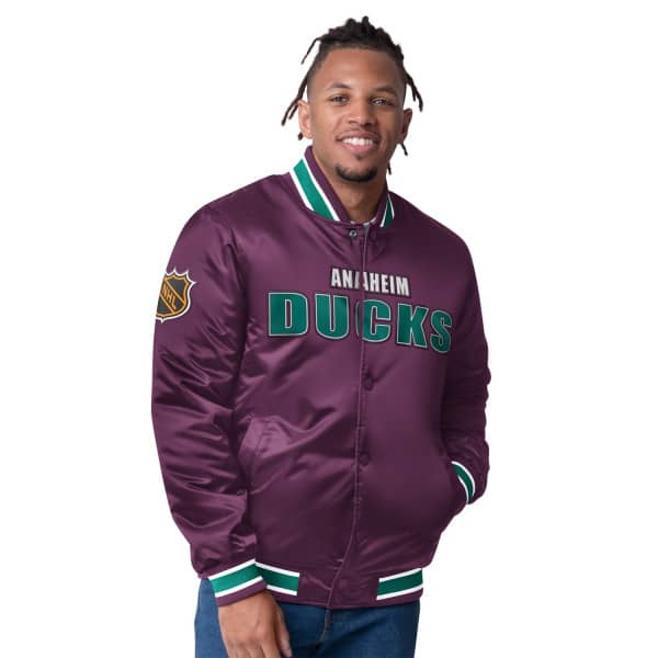 Anaheim Ducks Closer Reversible NHL Varsity Jacket Purple/Teal