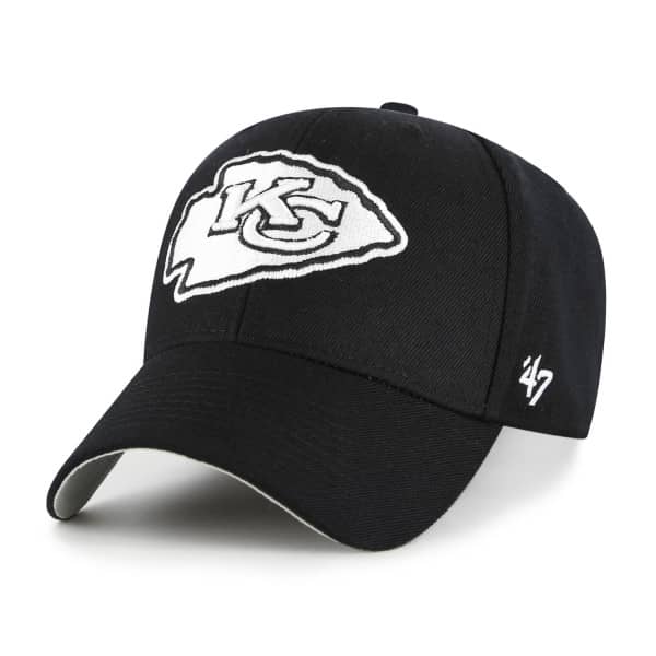 Kansas City Chiefs Black & White '47 MVP Adjustable NFL Cap Schwarz