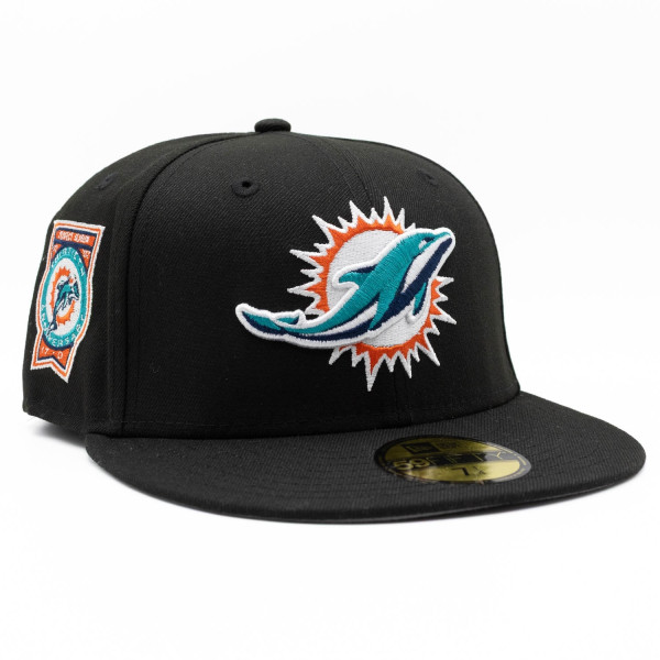 Miami Dolphins Perfect Season Anniversary 59FIFTY Fitted NFL Cap Black