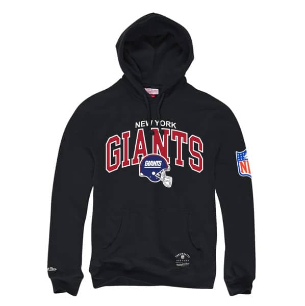 New York Giants Mitchell & Ness Classic Arch NFL Hoodie Schwarz