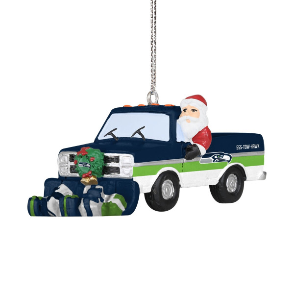 Seattle Seahawks NFL Snow Plow Truck Christmas Ornament