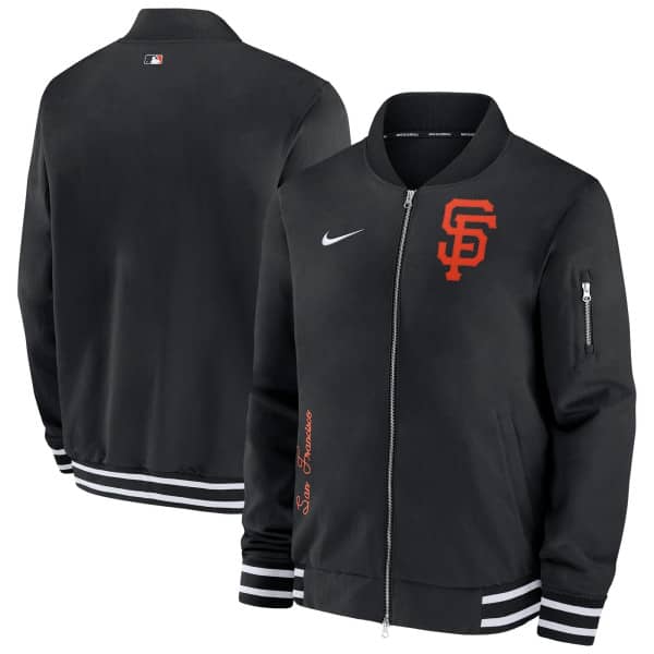 San Francisco Giants 2024 MLB Authentic Collection Nike Bomber Jacket Black