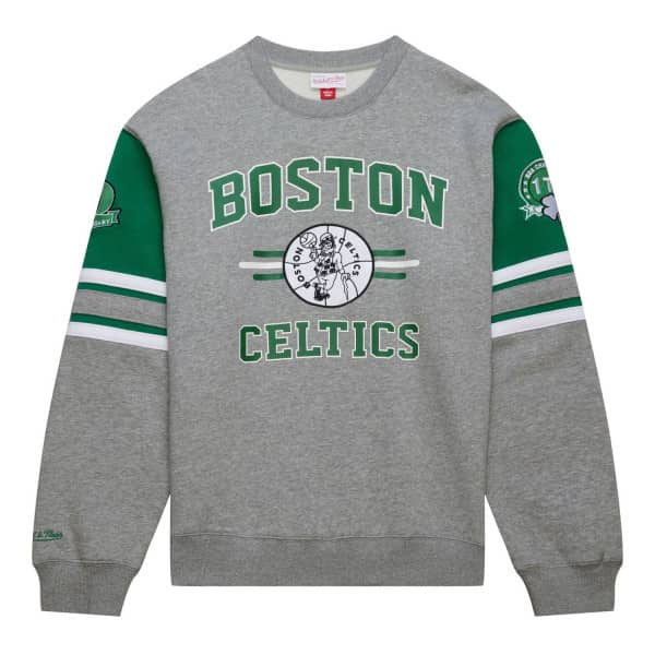 Boston Celtics Mitchell & Ness All Over 4.0 Crew NBA Pullover Grau