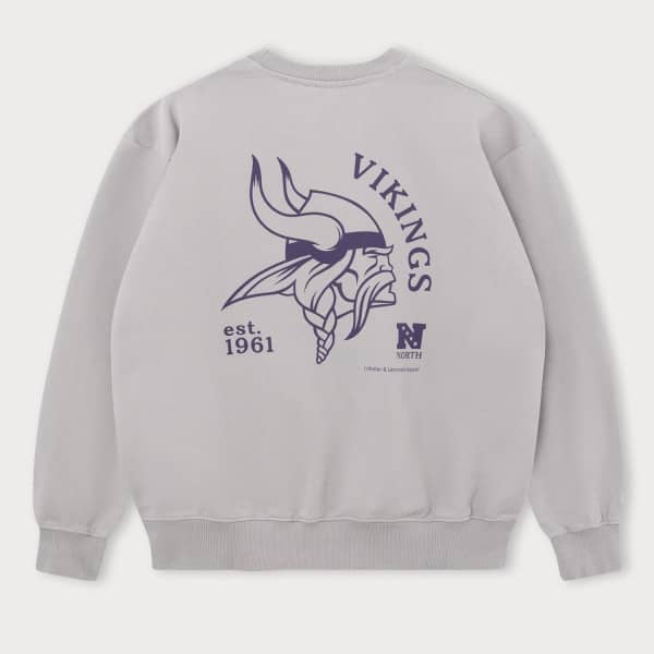Minnesota Vikings L&L '96 Classics NFL Crew Sweater Gray