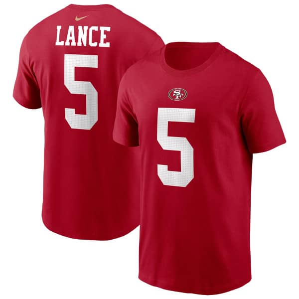 Trey Lance #5 San Francisco 49ers Nike Player NFL T-Shirt Red