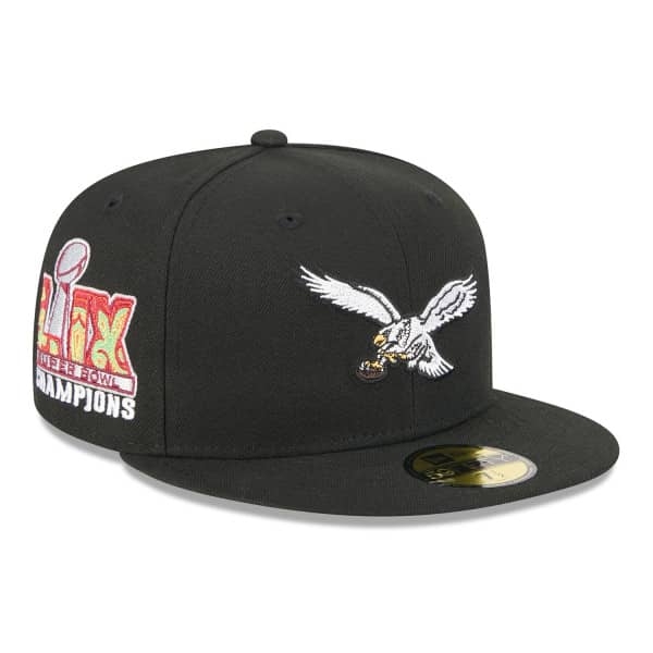 Philadelphia Eagles Super Bowl LIX 59FIFTY Fitted NFL Cap Black