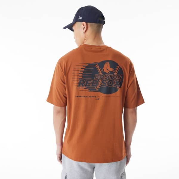 Boston Red Sox Baseball Graphic New Era Oversized MLB T-Shirt Brown