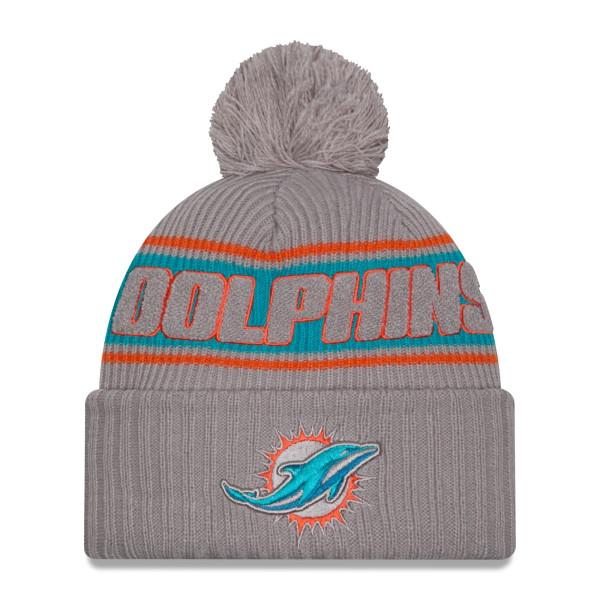 Miami Dolphins 2024 NFL Sideline New Era Sport Knit Hat Gray
