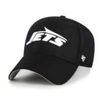 New York Jets Black & White '47 MVP Adjustable NFL Cap Black