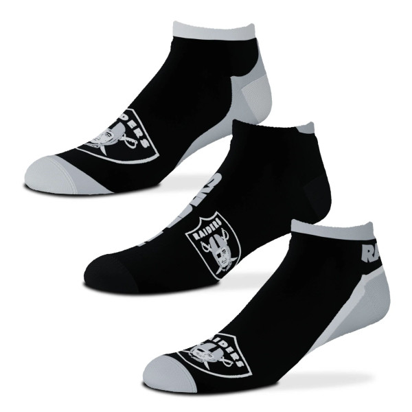 Las Vegas Raiders No Show NFL Socks 3-Pack