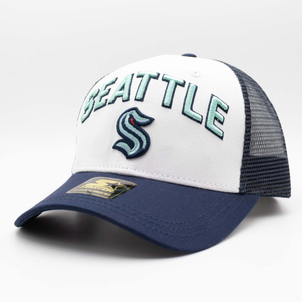 Seattle Kraken Starter Penalty NHL Trucker Cap Navy