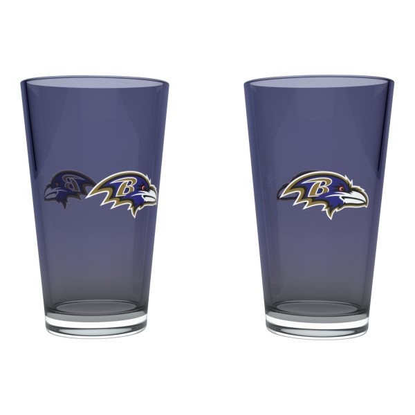 Baltimore Ravens Team Color NFL Pint Glass Set (2-Piece)