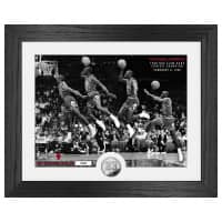 Michael Jordan 1988 NBA Slam Dunk Champion Silver Coin Framed NBA Photo