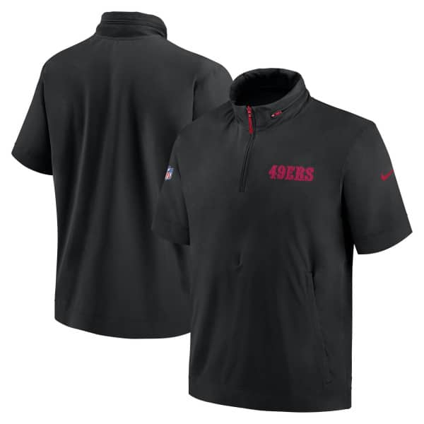 San Francisco 49ers 2024 NFL Sideline Nike Lightweight Coach Jacke Schwarz