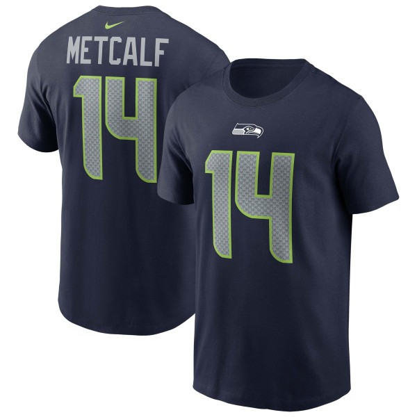 DK Metcalf #14 Seattle Seahawks Nike Player NFL T-Shirt Navy