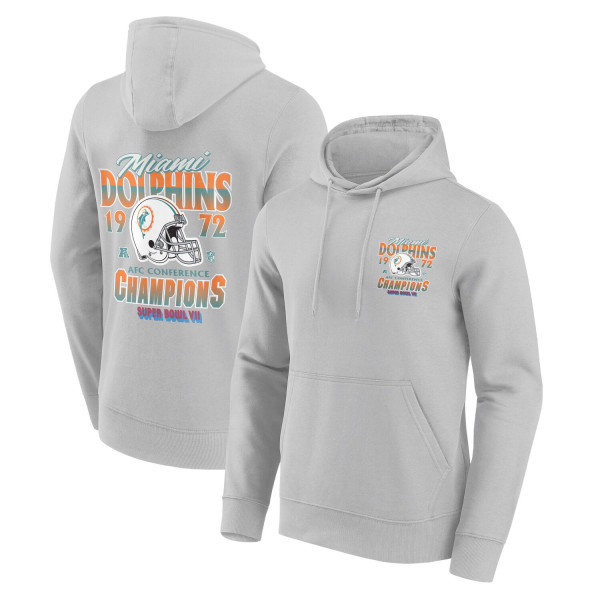 Miami Dolphins 1972 AFC Champions NFL Hoodie Gray
