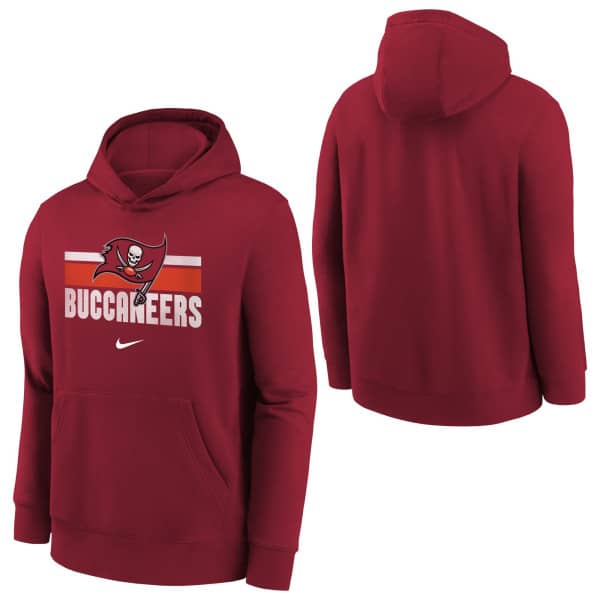 Tampa Bay Buccaneers NFL Team Stripes Nike Club Hoodie (YOUTH)