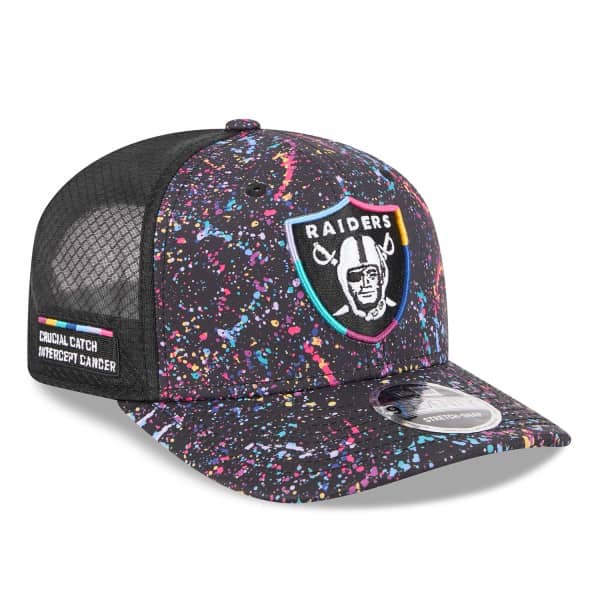 Las Vegas Raiders 2025 NFL Crucial Catch 9SEVENTY Stretch-Snap Trucker Cap