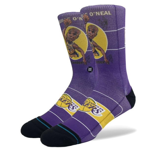 Shaq O'Neal Los Angeles Lakers Big Head Stance Crew Socken