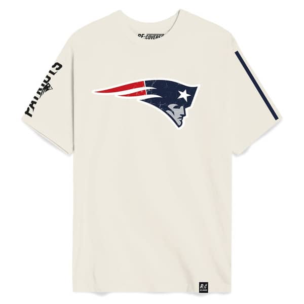 New England Patriots Recovered Ecru Slub NFL T-Shirt Cream