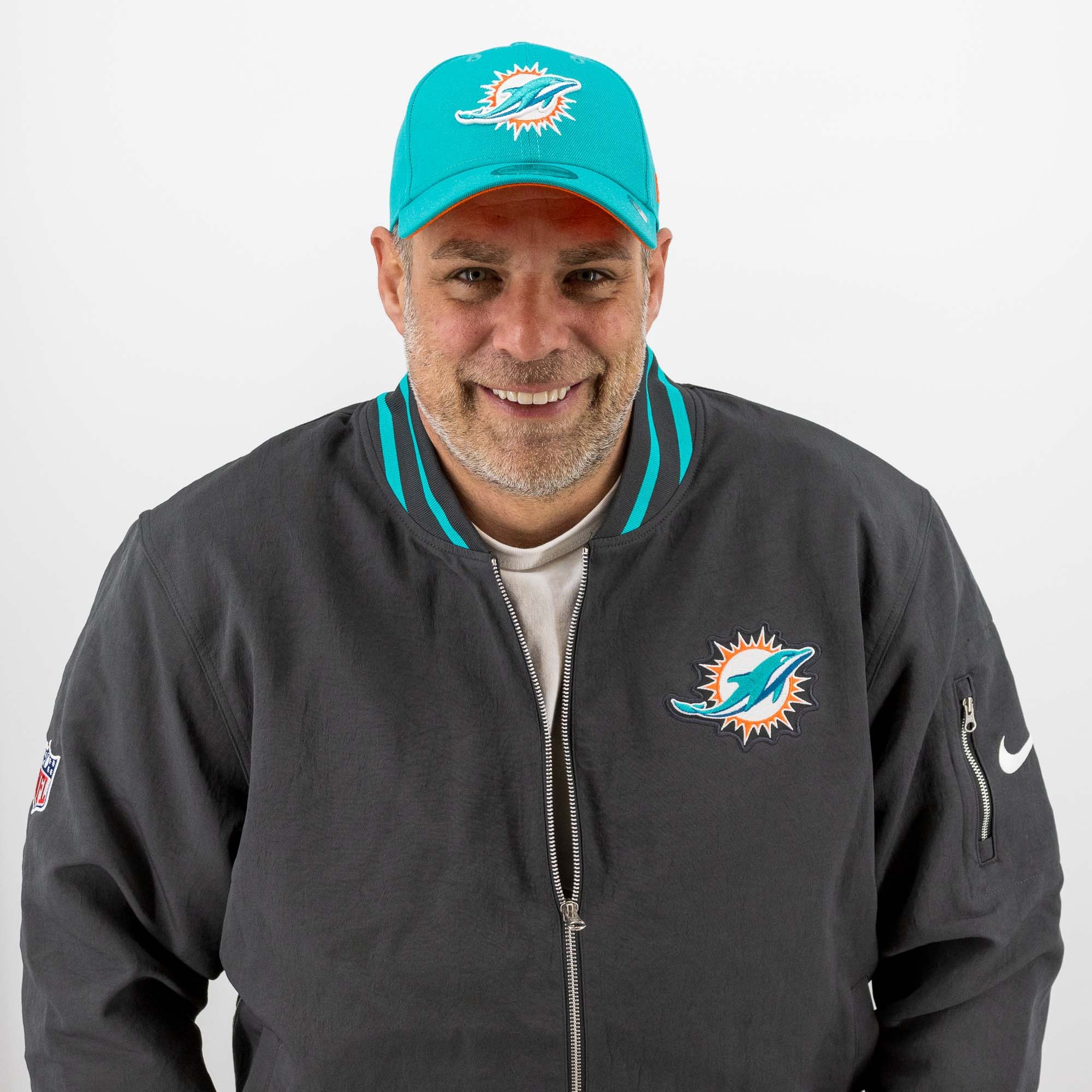 Nike Miami Dolphins 2023 NFL Sideline Coach Bomber Jacke Dunkelgrau ...