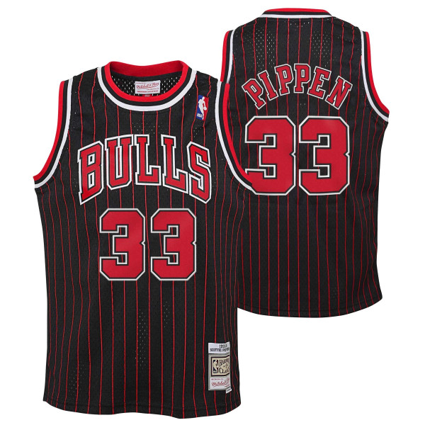Scottie Pippen #33 Chicago Bulls 1995-96 Youth Swingman NBA Jersey Pinstripe (YOUTH)