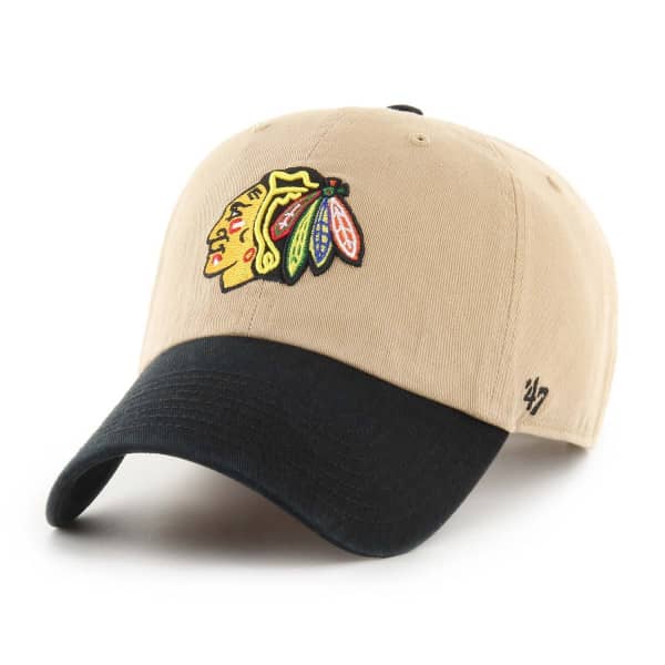 Chicago Blackhawks 2-Tone '47 Clean Up Adjustable NHL Cap Khaki/Schwarz