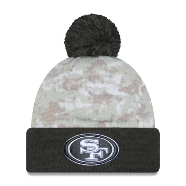 San Francisco 49ers 2024 NFL Salute to Service New Era Sport Pom Knit