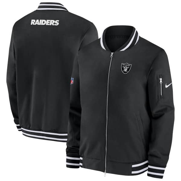 Las Vegas Raiders NFL Sideline Nike Coach Bomber Jacket