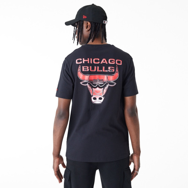 Chicago Bulls Holographic New Era NBA T-Shirt Schwarz