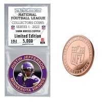 NFL Collectors Coins Series 1 Justin Jefferson Minnesota Vikings Commemorative Coin