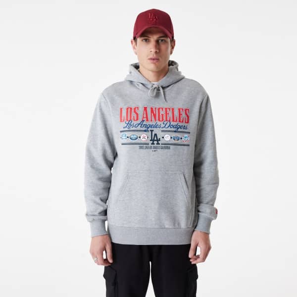 Los Angeles Dodgers Team Graphic New Era MLB Hoodie Gray