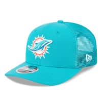 Miami Dolphins New Era Stretch-Snap 9SEVENTY NFL Trucker Cap Aqua