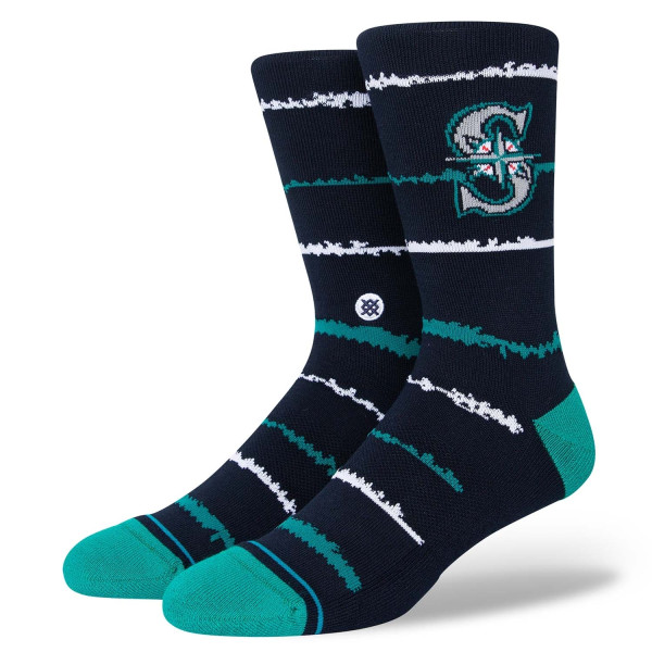 Seattle Mariners Chalk Stance MLB Crew Socks Navy