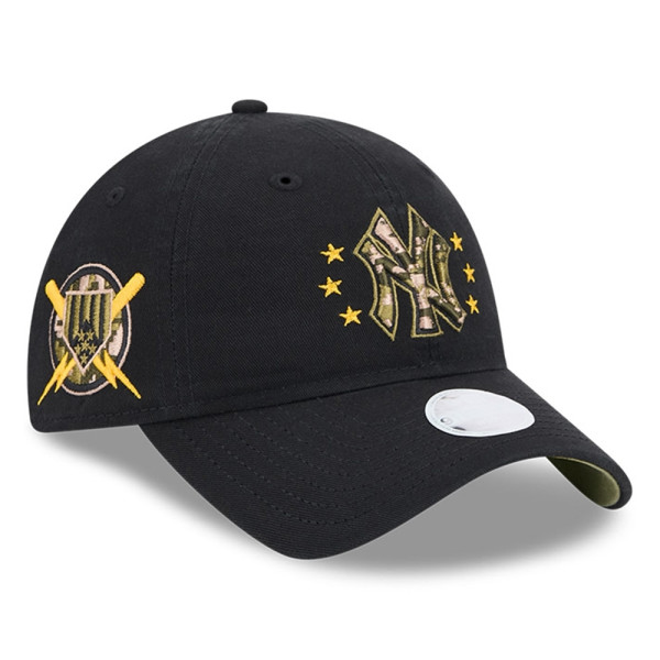 New York Yankees 2024 MLB Armed Forces New Era Women's 9TWENTY Cap Schwarz
