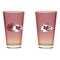 Kansas City Chiefs Team Color NFL Pint Glass Set (2-Piece)