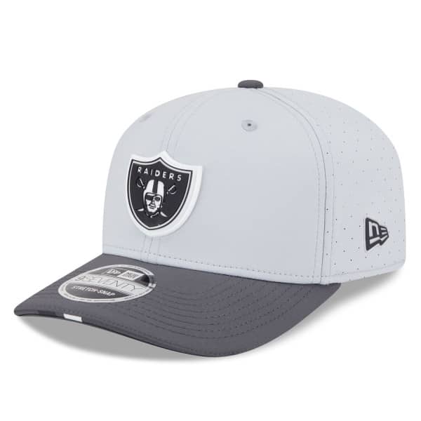 Las Vegas Raiders 2025 NFL Training Camp New Era 9SEVENTY Stretch-Snap Cap CW Gray