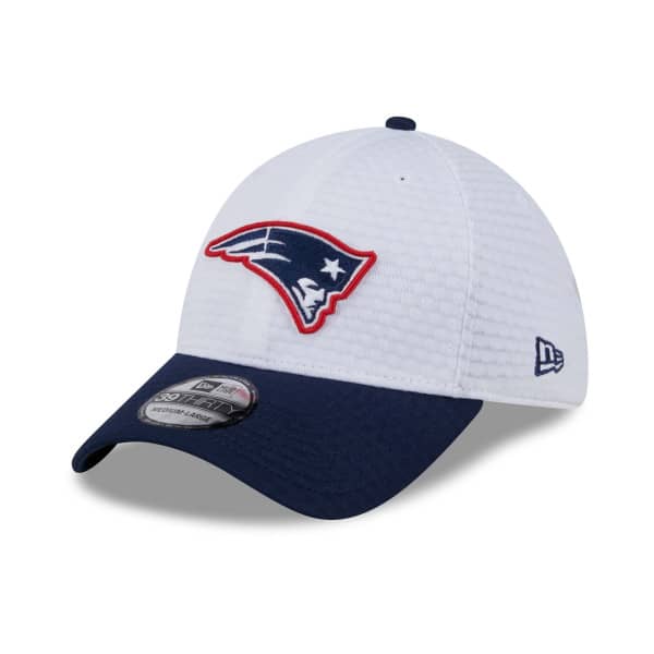 New England Patriots 2024 NFL Training Camp New Era 39THIRTY Flex Cap White