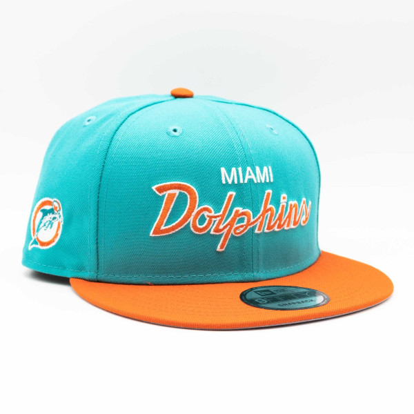 Miami Dolphins 2-Tone Throwback Script New Era 9FIFTY NFL Snapback Cap