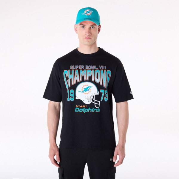 Miami Dolphins Super Bowl VIII Champs Oversized NFL T-Shirt Black